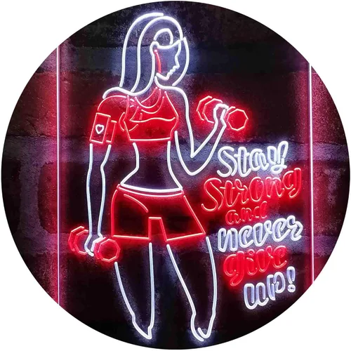 Miniatura 17 de ADVPRO Fitness Club Gym Stay Strong Never Give Up Dual Color LED Neon Sign azul & rojo 8 x 12 pulgadas st6s23-i4043-br