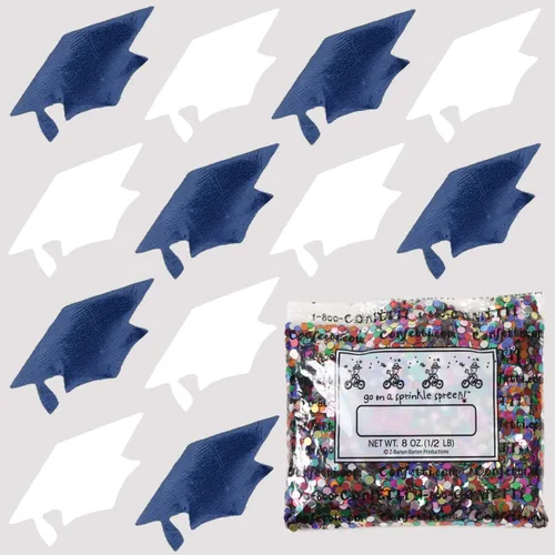 Miniatura 147 de Confetti Grad Cap Negro, Azul Marino Combo - 2 bolsas de media onza (1 oz)