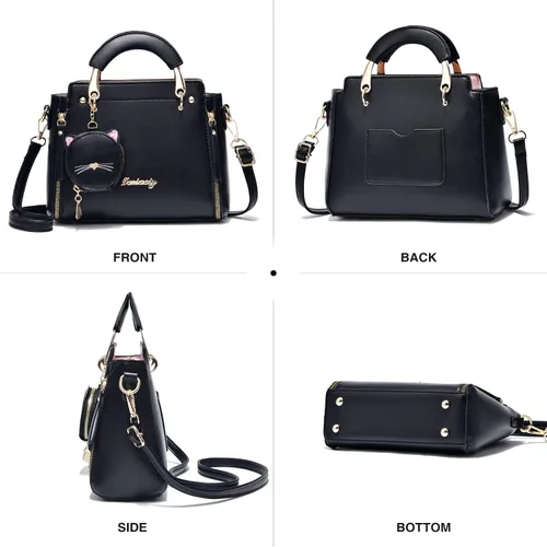 Miniatura 2 de XIAOYU Monederos y bolsos de moda para mujer, de cuero, con asa superior, bolsos de hombro pequeños