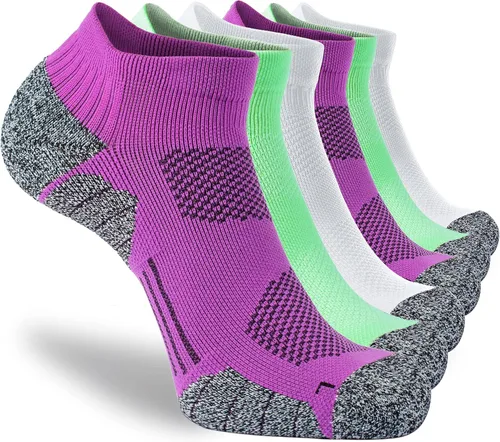 Miniatura 42 de CWVLC - Calcetines deportivos, hasta el tobillo, de compresión, acolchados, unisex, paquete variado