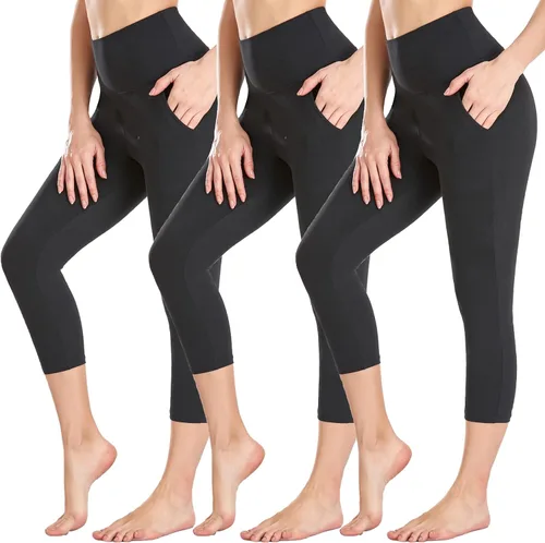 Paquete de 3 leggings de cintura alta para mujer, no se transparentan, suaves, atléticos, con control de abdomen, para correr, yoga, entrenamiento
