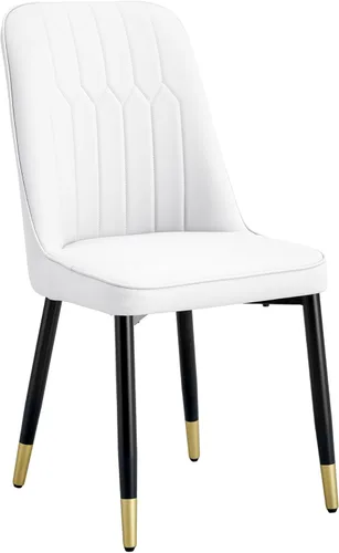 Miniatura 26 de Juego de 2 sillas de comedor, sillas de comedor modernas, equipadas con cojines de respaldo de cuero PU y patas de metal negro, adecuadas