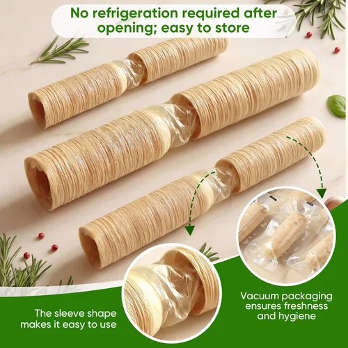 Miniatura 4 de FAIRSKY HALAL - Cubiertas de salchichas de colágeno de grado A, cubierta de secado comestible de 49.2 ft/49 pies de longitud más larga, 0.748 in
