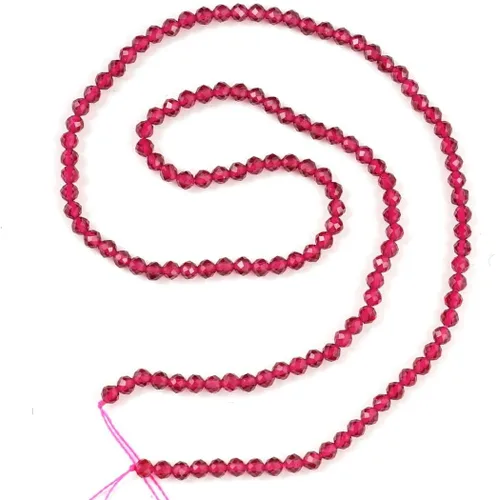 Miniatura 5 de Adabele GH3R-3 - 2 hebras de piedras preciosas curativas de jade rojo granate natural, 0.12 pulgadas, cuentas sueltas redondas facetadas pequeñas