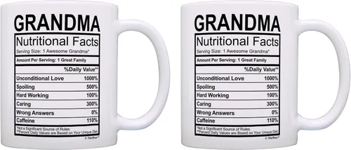 Miniatura 11 de Taza del día del padre para el abuelo con etiqueta de datos nutricionales, regalos divertidos para el abuelo de 11 onzas, taza de café, taza de té