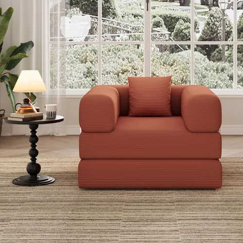 Miniatura 11 de Sofá cama convertible de 59.0 pulgadas, sofá cama futón 4 en 1, sofá cama extraíble, sofá cama sin hueso para sala de estar, sofás de pana sin hueso
