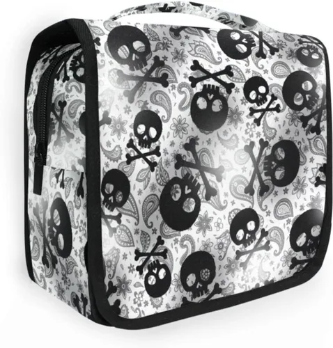 Miniatura 9 de MNSRUU Hanging Toiletry Bag Bats Satellites Skulls and Trees Travel Makeup bag for Toiletries Portable Travel Toiletry Organizer Cosmetic Bags with