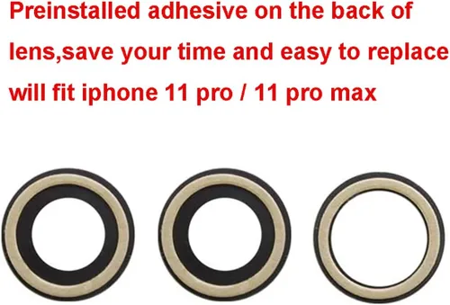 Miniatura 4 de Juego de 2 lentes de repuesto originales para cámara trasera para iPhone 11 Pro Max y iPhone 11 Pro con adhesivo preinstalado y kit de herramientas