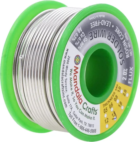 Miniatura 15 de Mandala Crafts Sn99 Ag0.3 Cu0.7 0.6mm 0.8mm 1mm 1.5mm. Cable de soldadura sin plomo con núcleo de colofonia flux