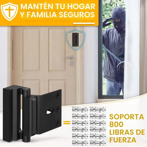 Miniatura 3 de Cerradura de refuerzo para puertas de seguridad del hogar - Cerradura de puerta delantera a prueba de niños de alta seguridad para la seguridad