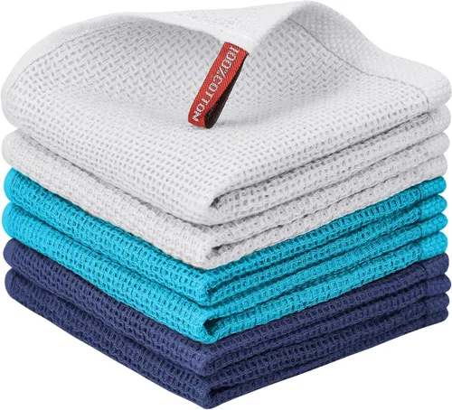 Miniatura 29 de Nialnant - Toalla de cocina 100% algodón, tejido gofre, suave, absorbente y de secado rápido, toallas para secar platos, trapos de limpieza - Multi
