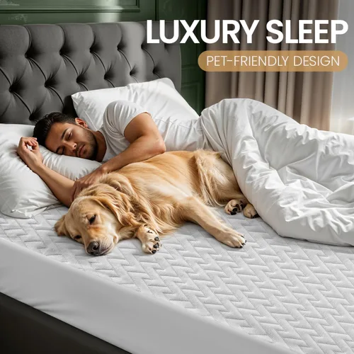 Miniatura 5 de Utopia Bedding - Protector de colchón impermeable de tamaño individual, funda de colchón de tela 3D Air suave prémium, se ajusta a colchones de 15