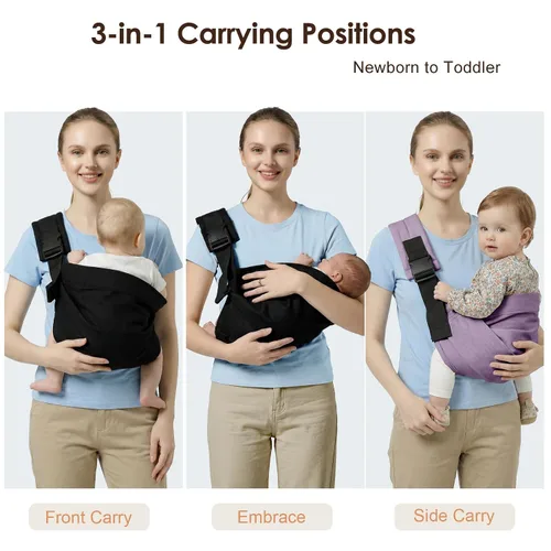 Miniatura 2 de Portabebés ajustable para recién nacidos a niños pequeños de 8 a 40 libras, portabebés para niños pequeños, portabebés de cadera para niños Púrpura
