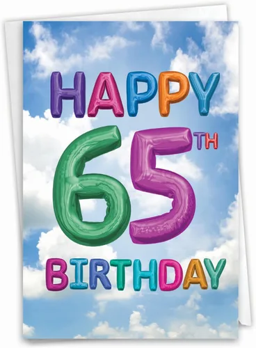 Miniatura 9 de NobleWorks Tarjeta de felicitación de cumpleaños número 65 con sobre de 5 x 7 pulgadas (1 tarjeta) Cuenta de tiempo de 65 años C10676MBG