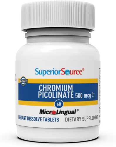 Miniatura 4 de Superior Source Cromo de 500 mcg, tabletas microlingües de disolución rápida, 100 unidades, promueve el metabolismo saludable de proteínas y azúcar