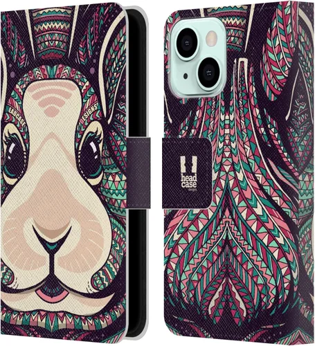 Miniatura 19 de Head Case Designs Bear Aztec Animal Faces 2 Leather Wallet Case Compatible with Apple iPhone 13 Mini