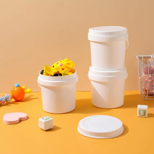 Miniatura 6 de Cubo de plástico blanco 3pcs cubo de almacenamiento blanco con cubierta 3pc PP con tapa