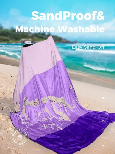 Miniatura 3 de OCOOPA Diveblues S09 - Manta de playa extragrande (8 personas) de nailon de paracaídas, sin arena, resistente al agua, cómoda, compacta y ligera, a