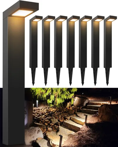 Miniatura 8 de GKOLED Paquete de 4 Luces de Paisaje de Bajo Voltaje, Luces de Sendero, 3W 9-15V CA/CC Cableadas para Exteriores Luces LED de Sendero de Paisaje