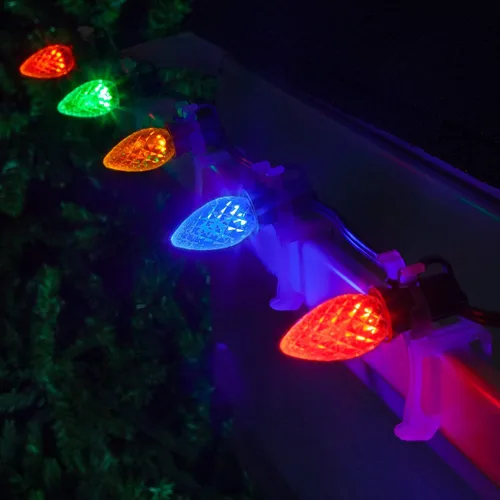 Miniatura 2 de Wintergreen Lighting C7 OptiCore Luces de Navidad Multicolor Comerciales - Cadena de luces LED de Navidad, luces navideñas al aire libre; cable Verde
