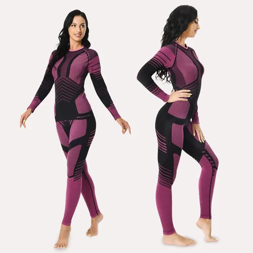 Miniatura 2 de MEETWEE Ropa interior térmica para mujer, Long Johns Ski para clima frío, capa base, cálida parte superior e inferior de invierno para correr
