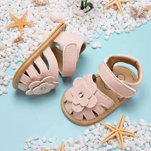 Miniatura 190 de Meckior Sandalias de verano con punta abierta y suave de piel sintética para bebés y niñas pequeñas