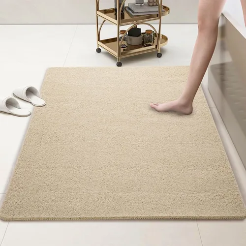 Miniatura 8 de HOMBYS 47 x 32 Alfombrilla extra grande para cabina de ducha y bañera, alfombrilla antideslizante para baño, alfombrillas de loofah de PVC para Gris