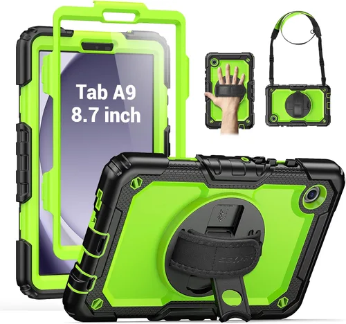 Miniatura 14 de SEYMAC Funda protectora resistente a prueba de golpes para Samsung Galaxy Tab A9 de 8.7 pulgadas 2023 (SM-X110/X115/X117), resistente a prueba