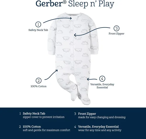 Miniatura 6 de Gerber Paquete de 2 mamelucos Sleep 'N Play para bebé niña, Jardín lavanda