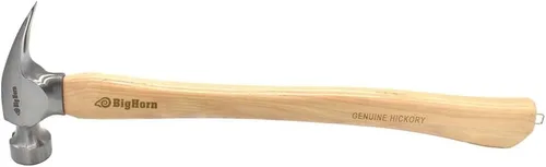 Miniatura 4 de Big Horn 15101 - Martillo para enmarcar con mango curvado de 21 onzas, cara fresada, arrancador magnético de uñas, garra antianillo, cabeza de acero