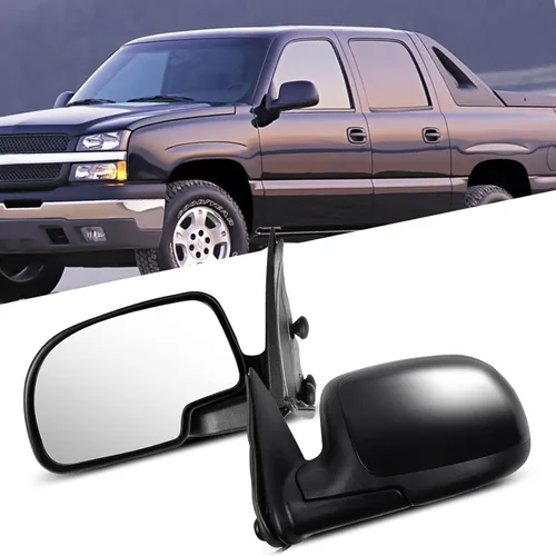 Miniatura 34 de Juego de montaje de espejos laterales Compatible con 1987-2002 para Jeep Wrangler con puerta media, plegable manual, espejo negro manual texturizado