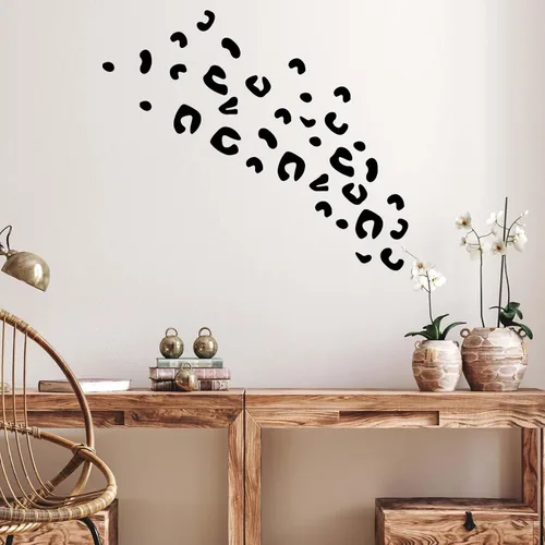 Miniatura 4 de Adhesivo decorativo de pared de leopardo, 2 calcomanías con estampado de leopardo, calcomanías autoadhesivas de leopardo para paredes, despegar