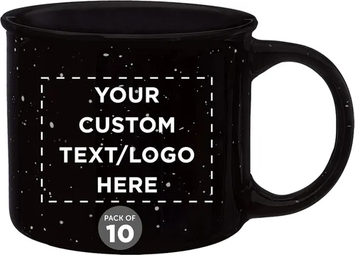 Miniatura 15 de DISCOUNT PROMOS Tazas de café personalizadas de cerámica para fogata, 13 onzas, juego de 10/50/100, paquete personalizado a granel, perfecto