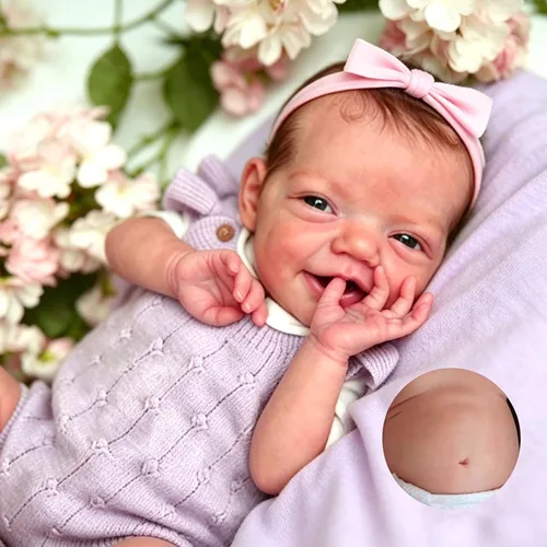 Anano Muñecas Reborn de silicona de cuerpo completo de 20 pulgadas, muñeca de bebé realista, muñeca recién nacida, muñeca de bebé de silicona