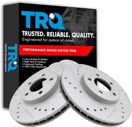 Miniatura 249 de TRQ Juego de rotores de freno de rendimiento trasero con revestimiento G premium compatible con Mazda 6 2014-2021