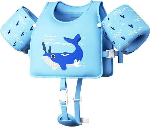 Miniatura 8 de Chaleco de natación para niños pequeños, flotadores para niños de 20 a 66 libras, chaleco de natación para niños pequeños que aprenden a nadar