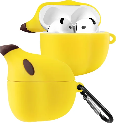 Miniatura 16 de Boaretiu - Funda para AirPods Pro/Pro de 2ª generación, lindo KawaiiBanana con llavero para AirPods Pro y Pro 2, divertida funda 3D de silicona