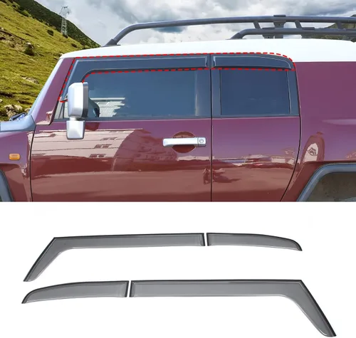 Visera de protección contra la lluvia para ventana todoterreno, deflector, deflector, visera de puerta, ajuste para Toyot@ FJ Cruiser 2004-2021 SUV