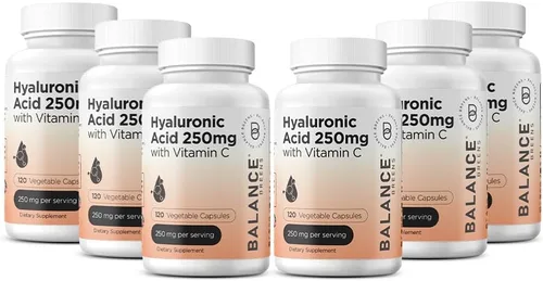 Miniatura 10 de Suplemento de ácido hialurónico puro de 250 mg con vitamina C de 50 mg, 120 cápsulas veganas, hidratación de la piel para un brillo natural