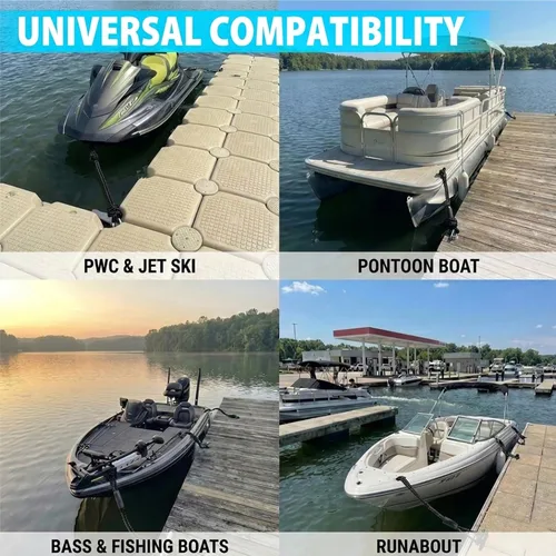 Miniatura 7 de Obcursco Líneas de muelle elásticas para barco, cuerda de amarre con clips de acero inoxidable 316, accesorios para moto acuática, PWC, SeaDoo