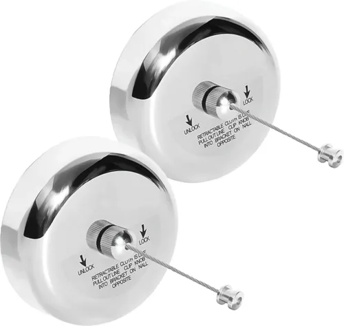 Little World Tendedero retráctil – 2 unidades de línea de ropa de acero inoxidable 304, tendedero retráctil ajustable duradero y resistente con