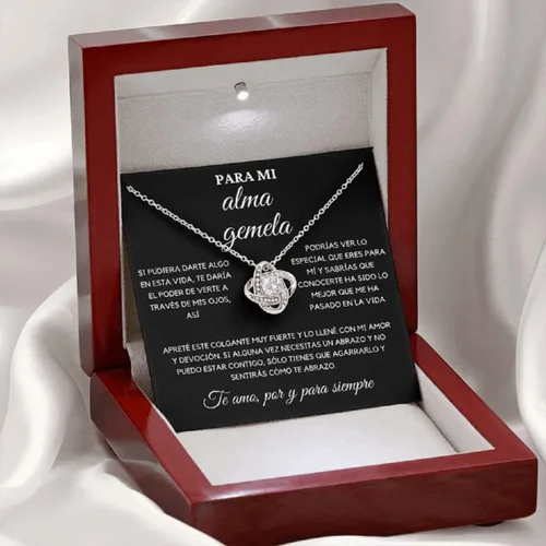 Miniatura 2 de Collar Para Mi Alma Gemela En Espanol - Detalles Para Novio, Birthday Gifts Mother In Law, Bestfriend Crown Rings For 2, Cadena De Oro Para Hombre