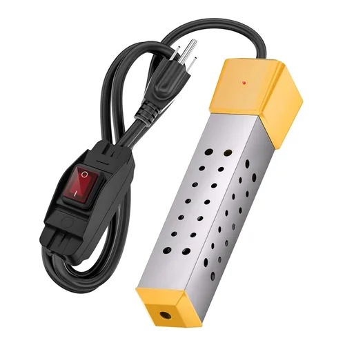 Miniatura 10 de Calentador de agua de inmersión eléctrico portátil de 1500 W, totalmente sumergible, fabricado con acero inoxidable 304 y cubierta de silicona