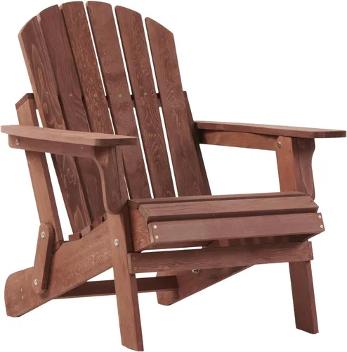 Silla Adirondack plegable, silla de patio de madera de capacidad de 330 libras con acabado a base de agua, sillas de salón de exteriores de 34 x 29