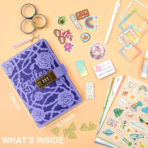 Miniatura 2 de CAGIE Juego de diario de bricolaje para niñas de 8 a 12 años, regalos para niñas de 9, 10 y 11 años, diario con candado para regalo de cumpleaños