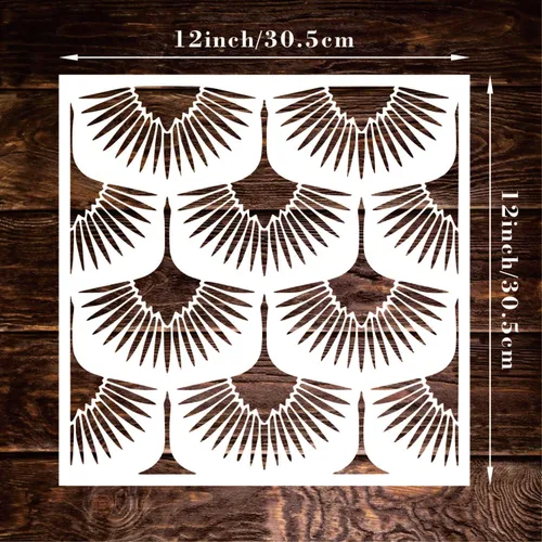 Miniatura 2 de 4 plantillas de pared de 12 x 12 pulgadas para pintar en la pared, azulejos de madera, plantillas reutilizables para muebles, plantilla de dibujo