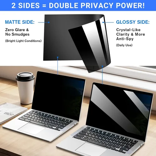 Miniatura 5 de ZOEGAA Pantalla de privacidad de 4 vías de 360° para laptop de 14 pulgadas 16:10, ese tamaño de pantalla es de 11.9 pulgadas de ancho y 7.4 pulgadas