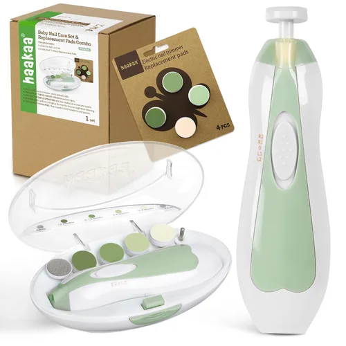 haakaa Kit de cortaúñas eléctrico para bebés, kit de cortaúñas para recién nacidos, niños pequeños o adultos, cuidado de uñas y pies, juego de Meadow