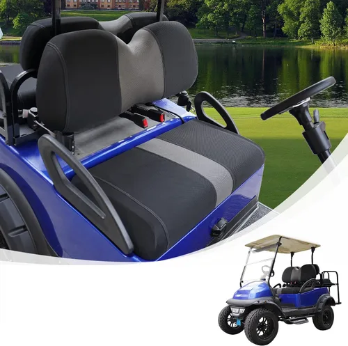 Miniatura 12 de Golf Cart Seat Covers Fit EZGO TXT/Club Car DS/Club Car Precedent/Yamaha Drive/Aftermarket Common Rear Seat Kit, Washable Breathable Air Mesh Cloth