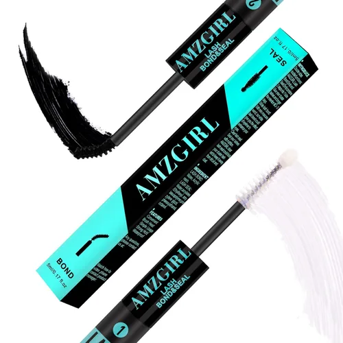 Pegamento y Sellado de Pestañas AMZGIRL LASH - Pegamento para racimos de pestañas con varita de rímel, 10 ml, larga duración 72 horas, pegamento